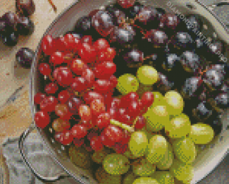 Grapes In A White Bowl Diamond Painting