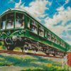 Green Diesel Train Diamond Painting