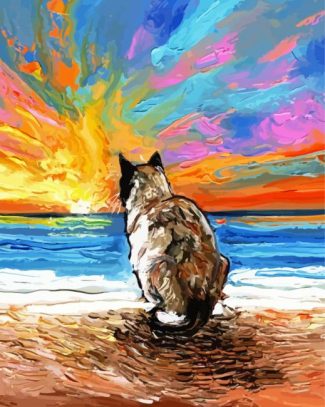 Lonely Siamese Snowshoe Cat Diamond Painting