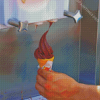Making Chocolate Ice Cream Cone Diamond Painting