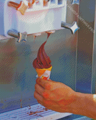 Making Chocolate Ice Cream Cone Diamond Painting