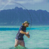 Man Fishing In Hawaii Diamond Painting