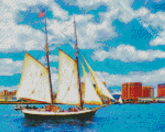 Navy American Tall Ships Art Diamond Painting
