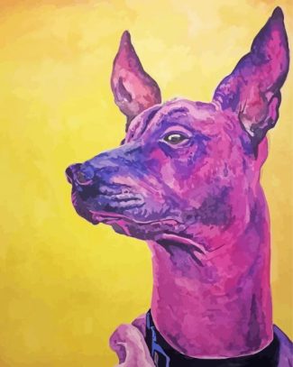 Purple Xolo Dog Art Diamond Painting