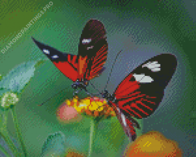 Red Couple Butterfly Diamond Painting
