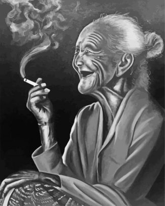 Smoking And Laughing Lady Diamond Painting