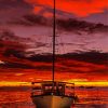 Sunset With Boat Diamond Painting