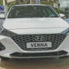 White Hyundai Verna Car Diamond Painting