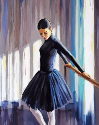 Ballerina In Black Dress Diamond Paintings