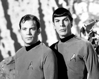 Black And White Captain Kirk Spock Diamond Painting