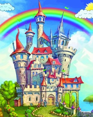 Cartoon Rainbow Castle Diamond Painting