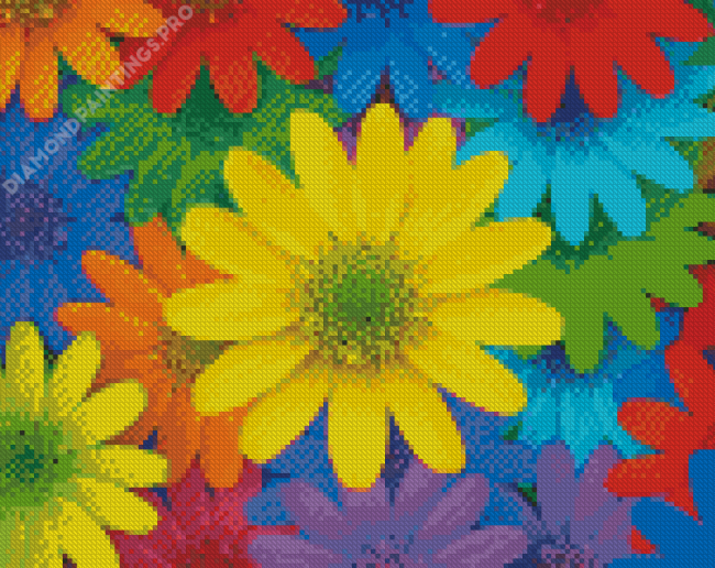 Colorful Daisy Diamond Painting