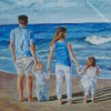 Family Beach Day Art Diamond Paintings