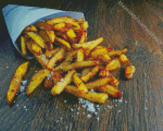 French Fries In Paper Bag Diamond Paintings