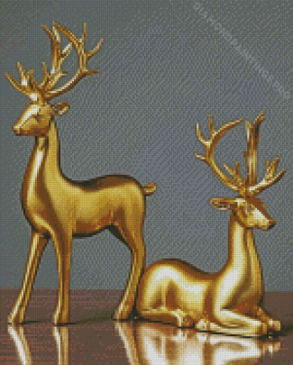 Gold Deer Decorations Diamond Paintings