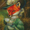 Lady Fox With Coffee Diamond Painting