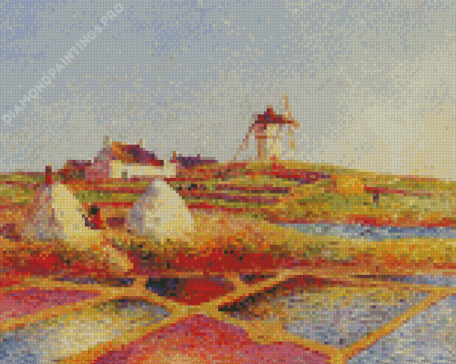 Landscape With Mill Near The Salt Ponds By Ferdinand Du Puigaudeau Diamond Painting