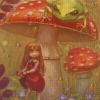 Little Girl And Frog Diamond Paintings