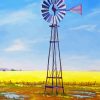 Old Western Windmill In Farm Diamond Paintings