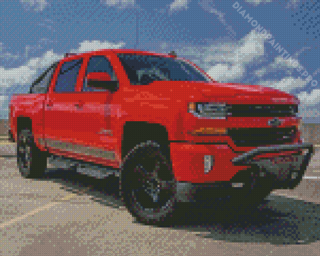 Red 2017 Chevrolet Silverado Z71 Diamond Paintings