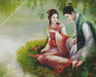 Romantic Chinese Lovers Diamond Painting