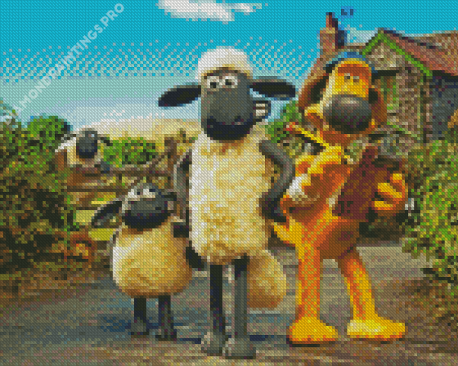 Shaun The Sheep Cartoon Diamond Painting