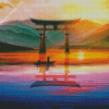 Torii Gate At Sunset View Diamond Paintings