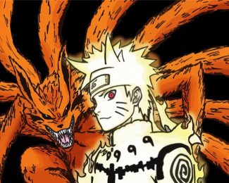 Uzumaki Naruto Nine Tails Sage Mode Anime Diamond Paintings