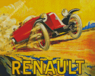 Vintage Renault Car Poster Diamond Paintings