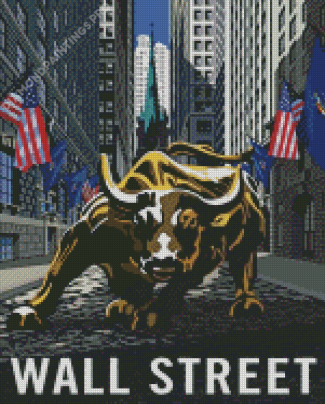 Wall Street Bull Poster Diamond Paintings