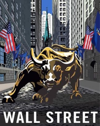 Wall Street Bull Poster Diamond Paintings