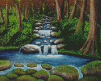 Waterfall River Nature Art Diamond Paintings