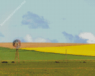 Western Windmill Landscape Diamond Paintings