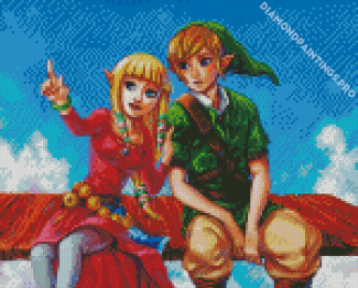 Zelda And Link Hero Diamond Paintings