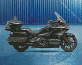 Black Honda Gold Wing Motorcycle Diamond Painting
