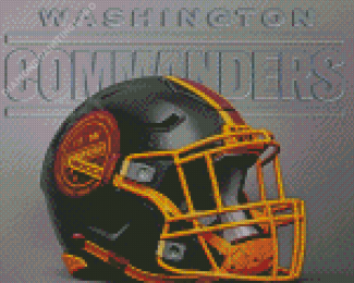 Black Washington Commanders Helmet Diamond Painting