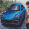 Blue Anime Car Diamond Painting