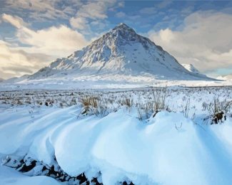 Buachaille Etive Mor Surrounded By Snow Diamond Painting