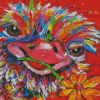 Colorful Ostrich And Flowers Diamond Painting