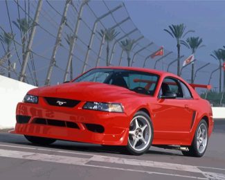 Cool 2000 Red Mustang Diamond Painting