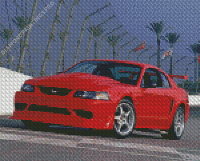 Cool 2000 Red Mustang Diamond Painting