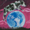 Cow Jumping Over The Moon At Night Diamond Painting