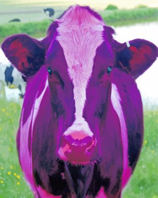 Cute Purple Cow Diamond Painting