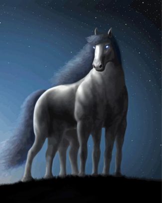 Dark Sleipnir Horse Diamond Painting