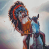 Girl On Tribal Horse Diamond Painting