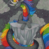 Grey Rainbow Dragon Art Diamond Paintings