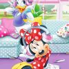 Minnie Mouse And Daisy Listening To Music Diamond Paintings