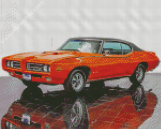 Orange 1968 GTO Car Diamond Painting