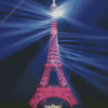 Pink Eiffel Tower Light Diamond Paintings