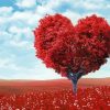 Red Tree Heart Diamond Paintings